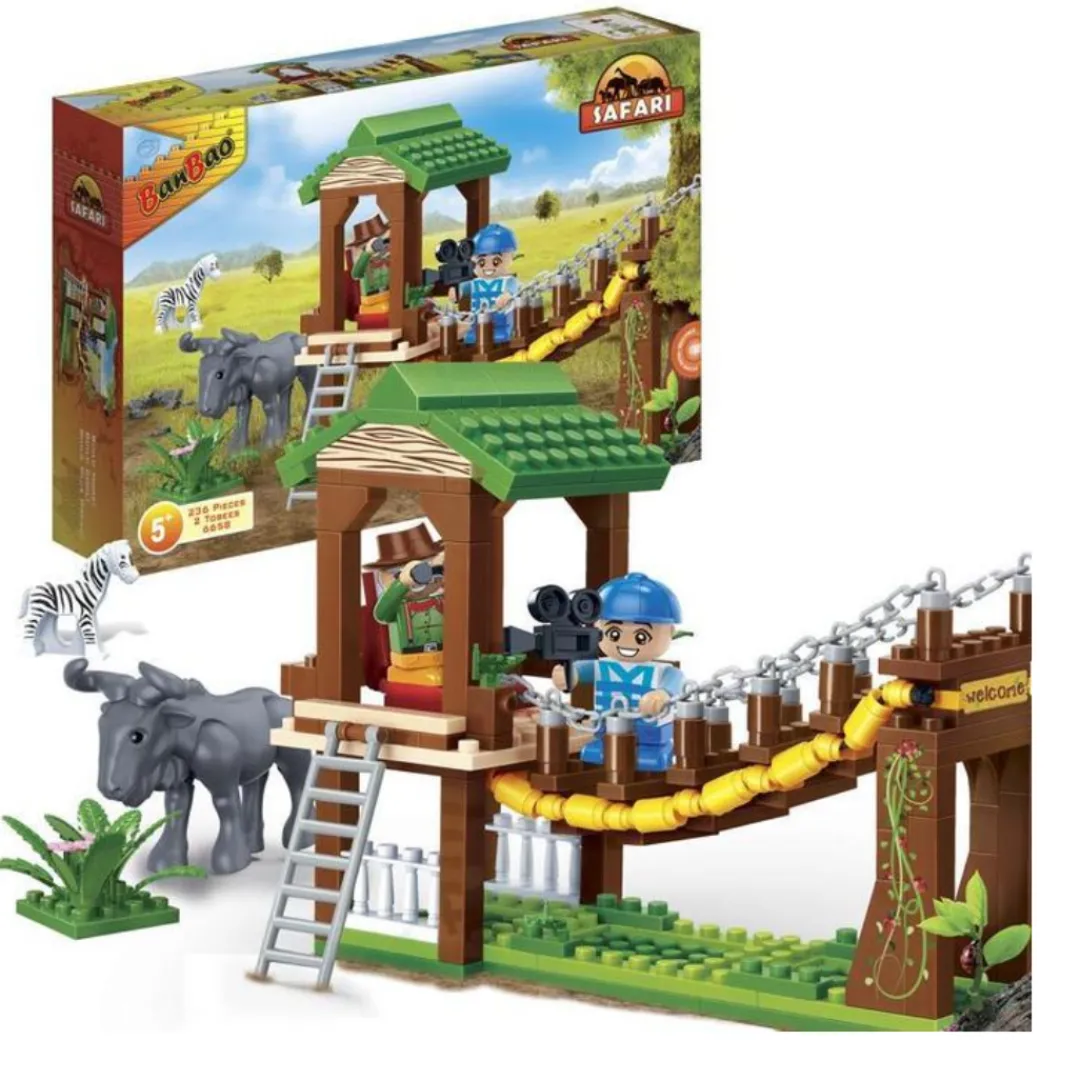 Butterfly Creek Under $100.00 | Under $50.00-Banbao Safari Swing Bridge Building Set | Banbao Products |