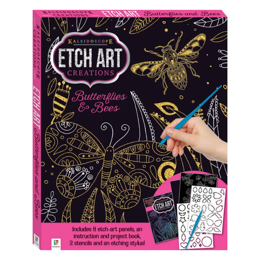 Butterfly Creek Under $100.00 | Under $50.00-Butterflies & Bees Etch Art Book | Arts & Crafts |