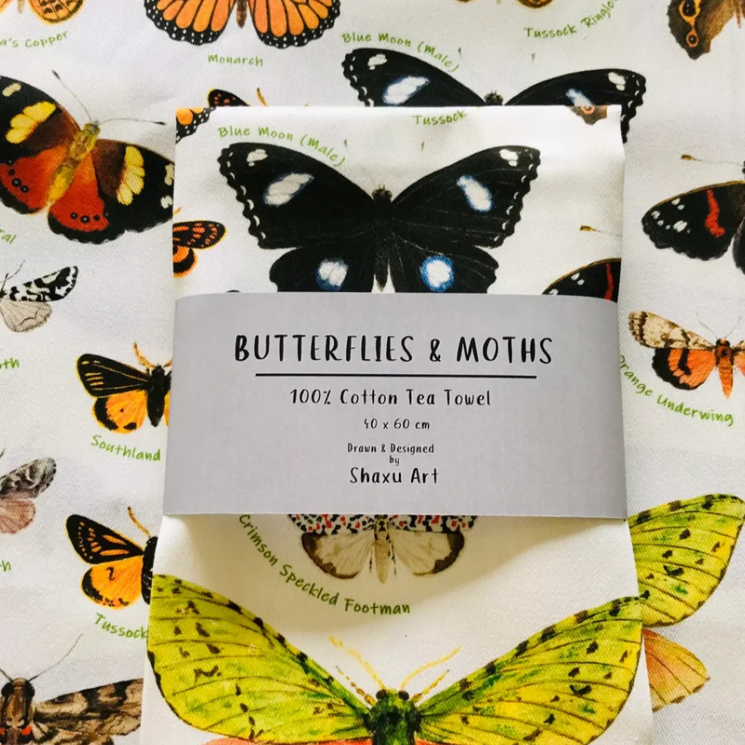 Butterfly Creek Butterflies | Under $100.00-Butterfly & Moth Tea Towel | Novelty Tea Towel |