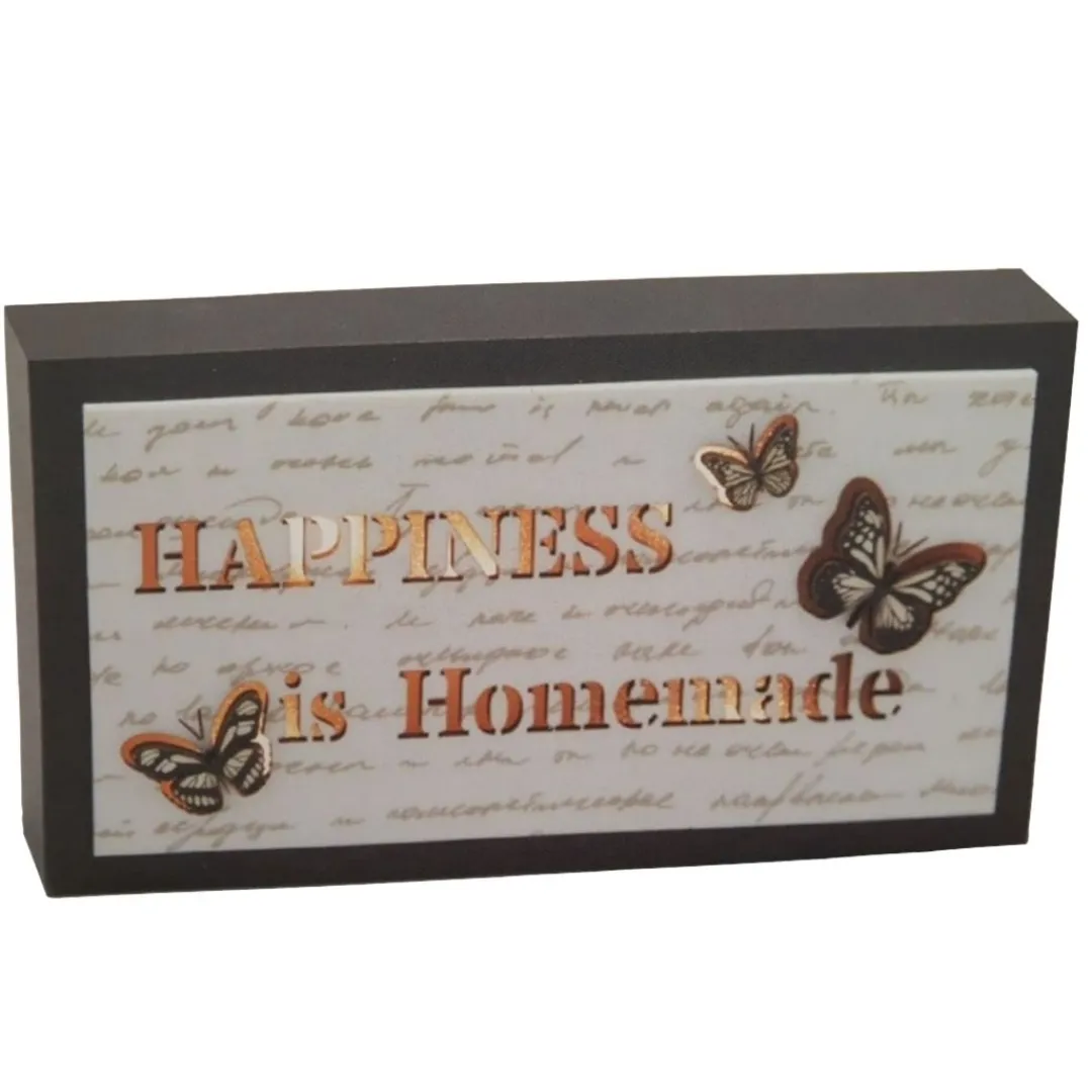 Butterfly Creek Butterflies | Under $100.00-'Happiness is Homemade' Light Up Plaque | Home ware |