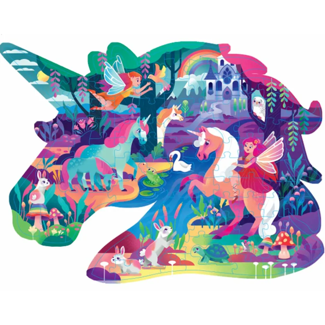 Butterfly Creek Unicorns | Mythical Creatures-Shiny Unicorn Shaped Puzzle | Unicorn Puzzle |